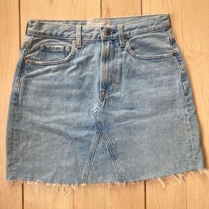 Everlane Light Blue Denim Mini Skirt with Raw Hem